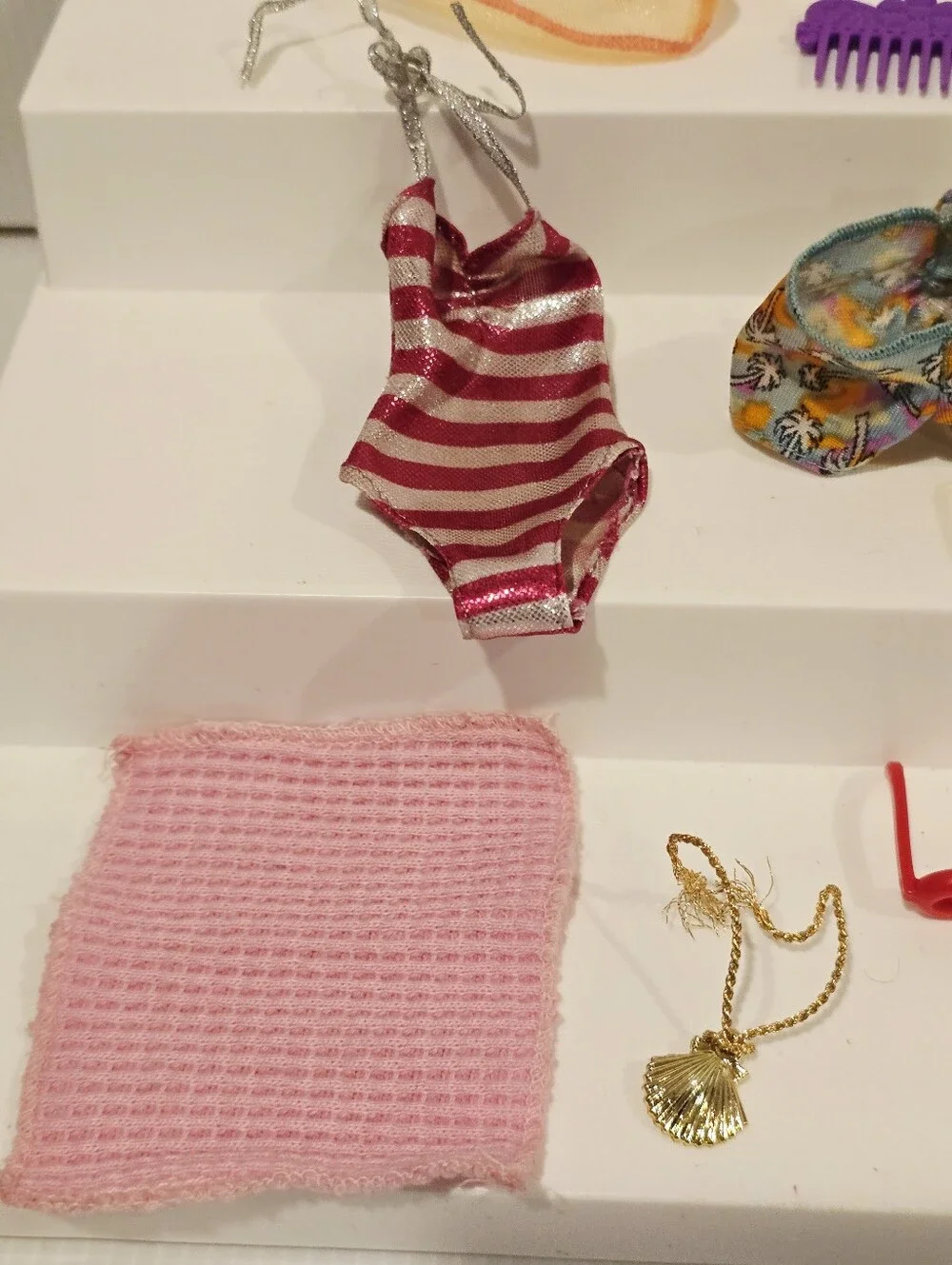 Vintage Barbie Doll Swimsuit and Beach Accessories Set